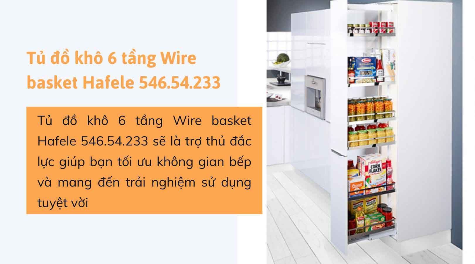 Tủ đồ khô 6 tầng Wire basket Hafele 546.54.233